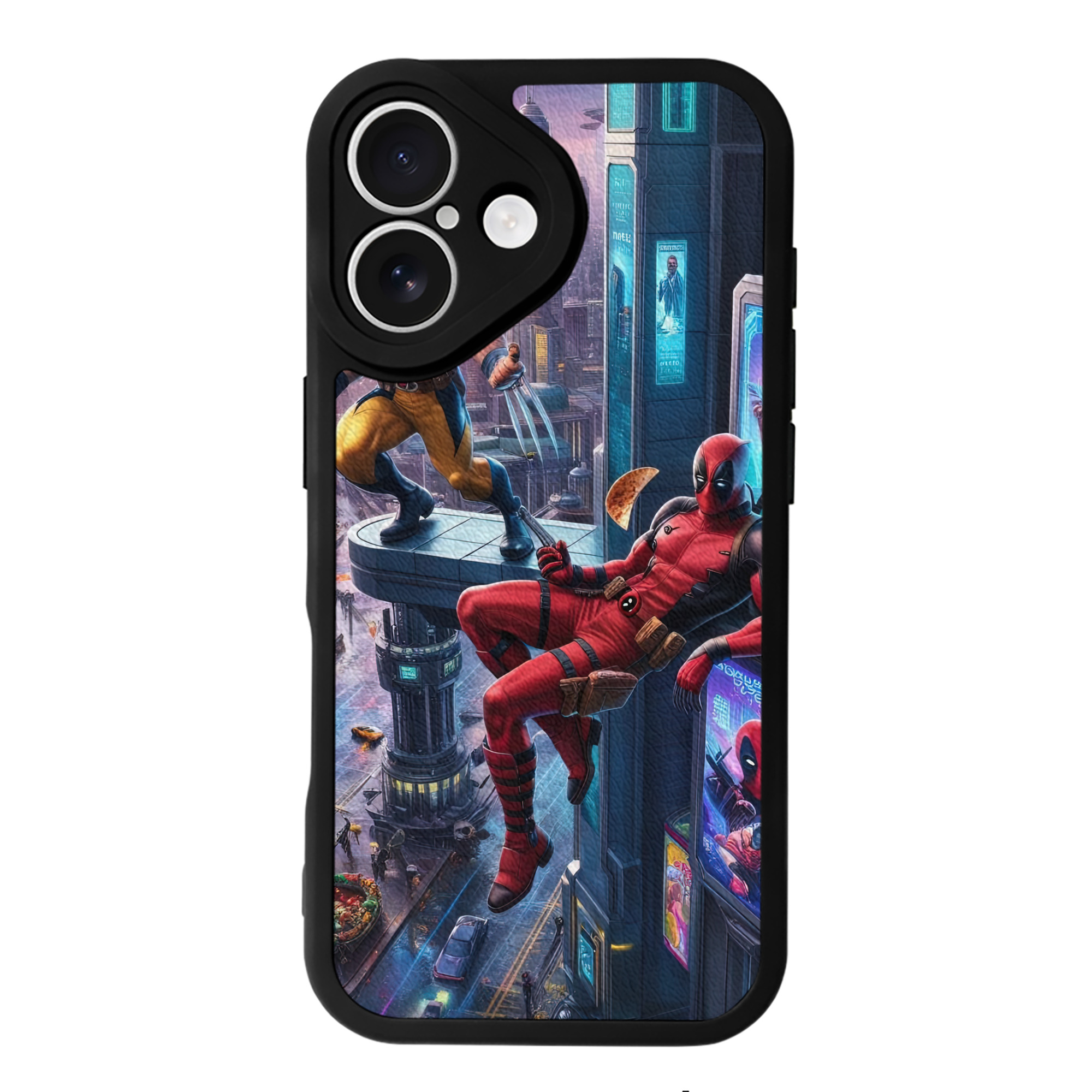 （画像用） Deadpool デッドプール 【iPhone 16シリーズ対応】シリコンスマホケース（レザー調） 材質：シリコン